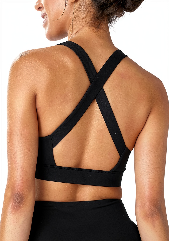 Femme portant le soutien-gorge de sport FM London lors d'une séance de running