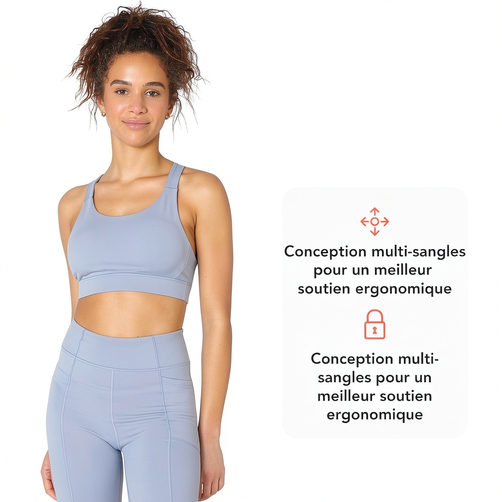 Femme portant le soutien-gorge de sport FM London pendant une séance de running