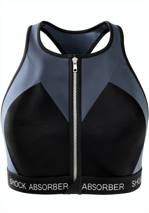 Soutien-gorge sport Shock Absorber Noir 80E zip avant-4