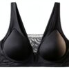 MOONBADI Brassiere sport femme Noir confort sommeil soutien-0