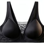 MOONBADI Brassiere sport femme Noir confort sommeil soutien-0