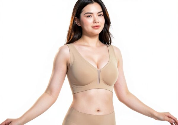 Soutien-gorge sport Necalisi Femme Doux Respirant Noir Blanc-2