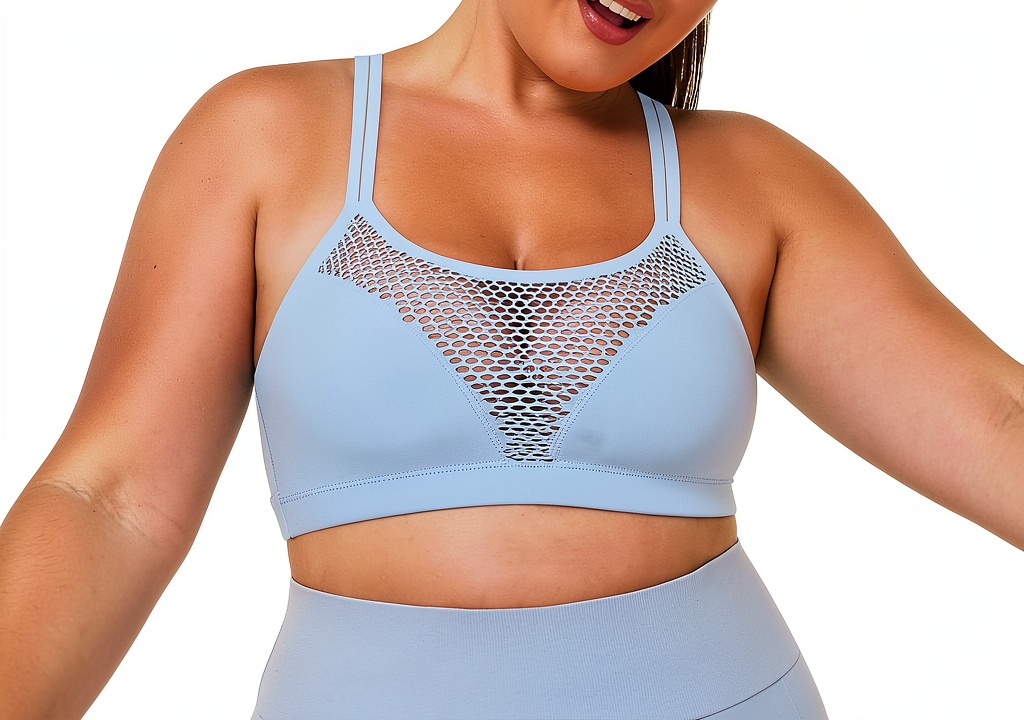 Femme portant le soutien-gorge sans armature avec une tenue décolletée