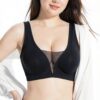 MOONBADI Brassiere sport femme Noir confort sommeil soutien-1