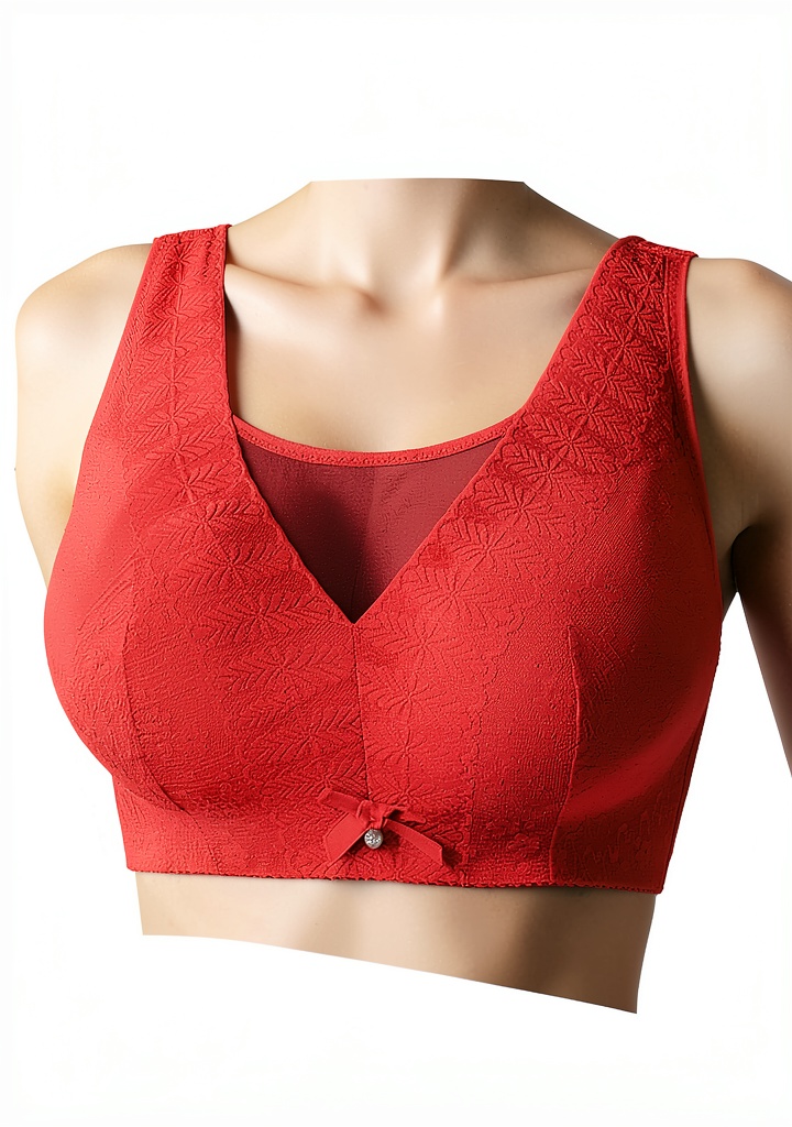 Femme portant le soutien-gorge Uwdiohq en dentelle rose lors d'une séance de yoga