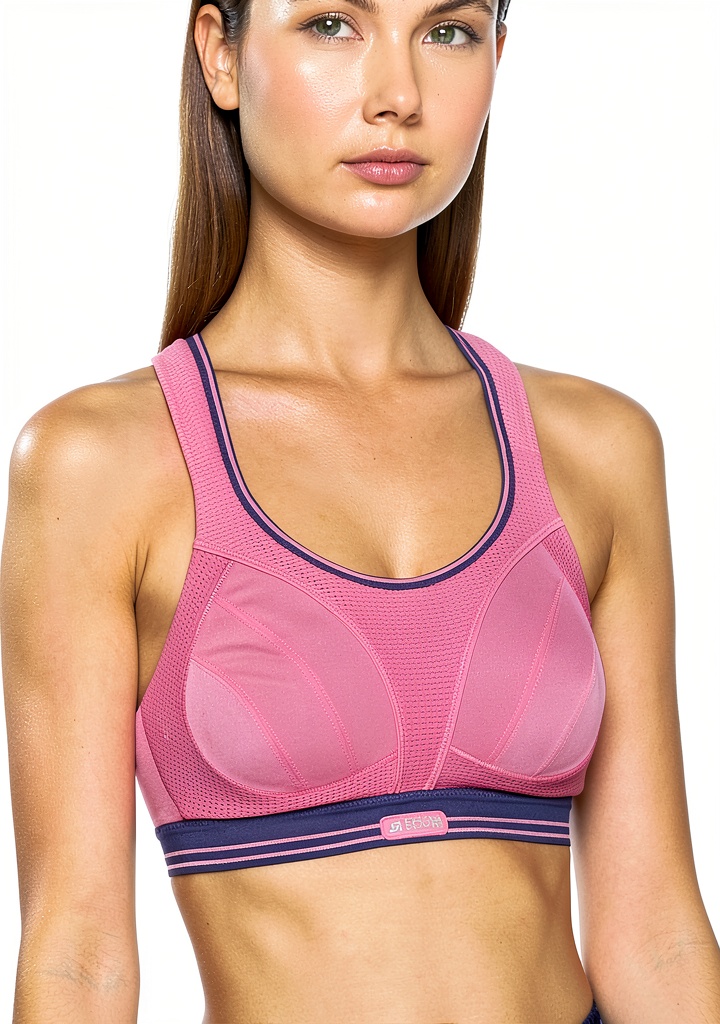 Femme portant le soutien-gorge de sport Shock Absorber pendant la course