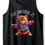 T-shirt chat East Hartford CT design coupe classique coton-0