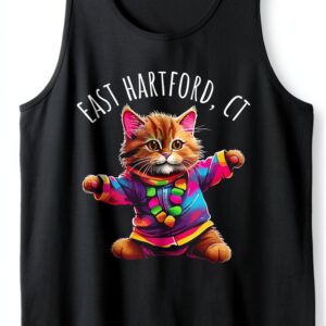 T-shirt chat East Hartford CT design coupe classique coton-0