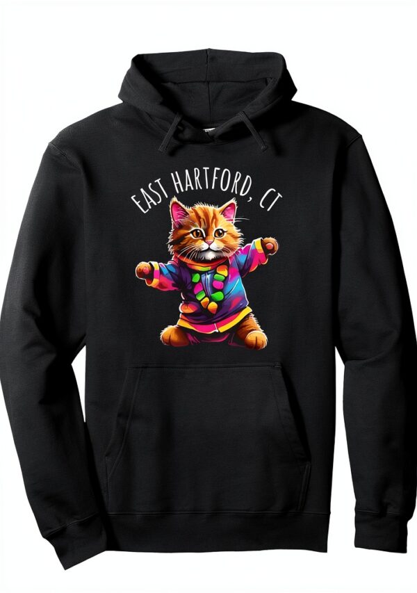 Motif Chat Dansant East Hartford CT T‑Shirt Homme Femme 100% Coton-0